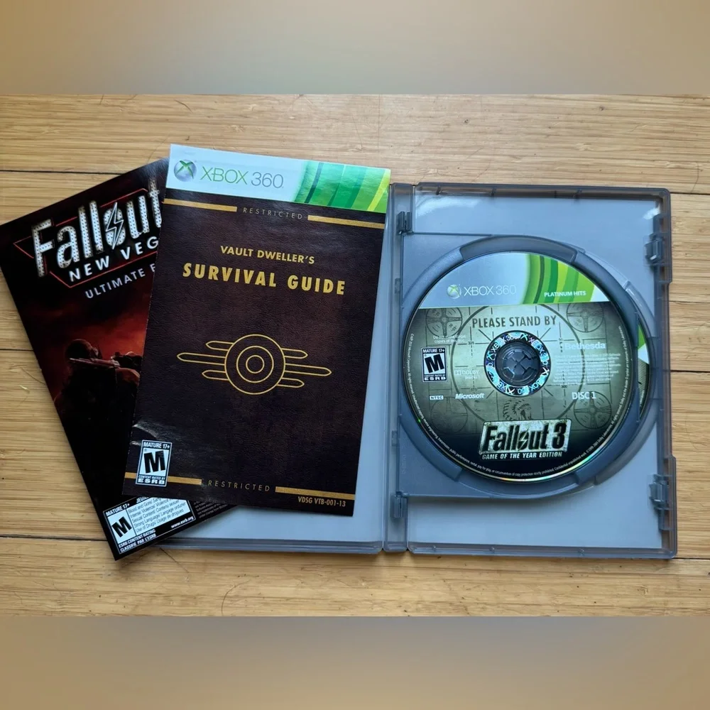 Fallout 3 GOTY (Microsoft Xbox 360 2009) Platinum Hits GameStop Exclusive No Map